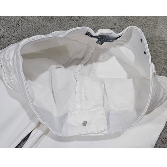 WIT & WISDOM Jeans High Rise Micro Slit Hem Straight Leg Pants, White, Sz 00 NEW - Picture 8 of 14